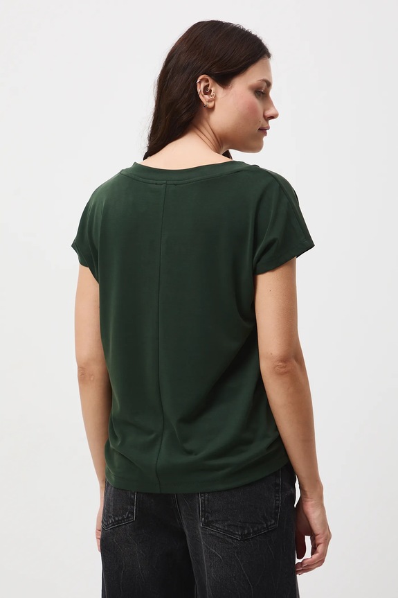 Odzież T-shirt basic damski z modalem RW24-TSD404 zielony