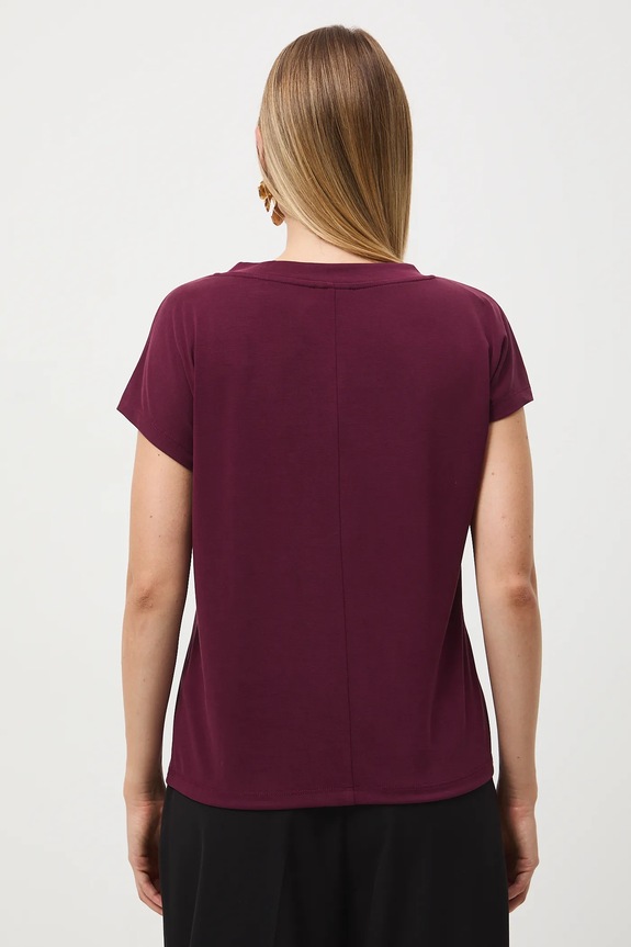 Odzież T-shirt basic damski z modalem RW24-TSD404 bordowy