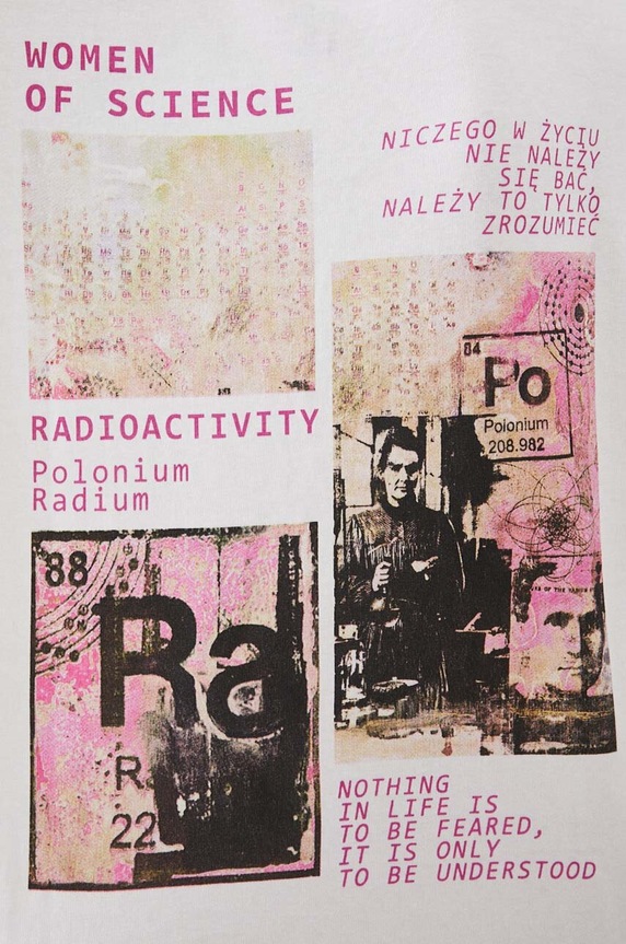 T-shirt bawełniany damski z kolekcji Science by Peter Smolka interlock kolor biały RW24-TSD456