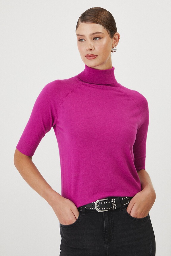 Tričko dámske s golierom fialová farba RW24-TSD600 fialová RW24