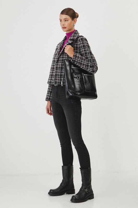 Tričko dámske s golierom fialová farba RW24-TSD600 fialová