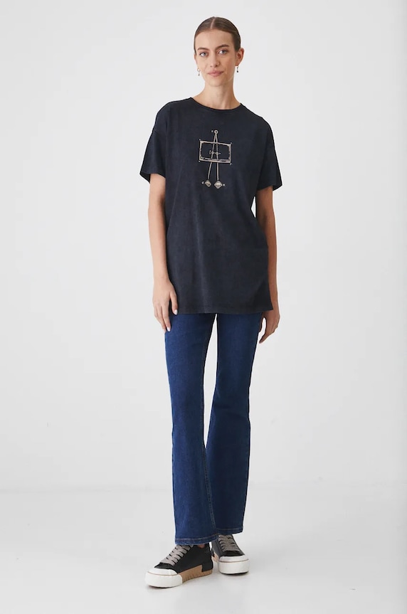 T-shirt bawełniany damski – Medicine z okazji roku Miłosza, kolor czarny RW24-TSD650 czarny RW24