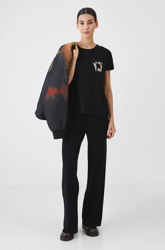 T-shirt damski z kolekcji Zdzisław Beksiński x Medicine kolor czarny czarny RW24-TSD850