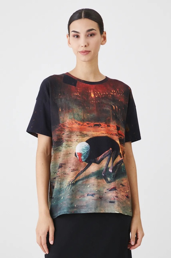 T-shirt damski z kolekcji Zdzisław Beksiński x Medicine kolor multicolor wzorzyste multicolor RW24-TSD854