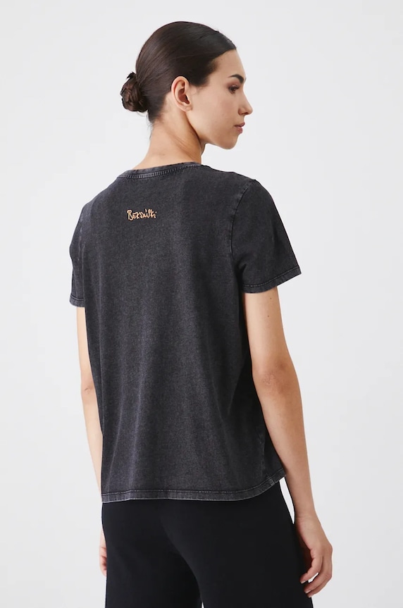 T-shirt bawełniany damski z kolekcji Zdzisław Beksiński x Medicine kolor czarny czarny RW24-TSD856