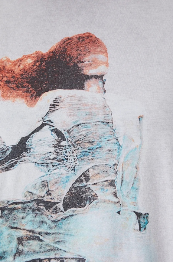 T-shirt bawełniany damski z kolekcji Zdzisław Beksiński x Medicine kolor szary RW24-TSD857