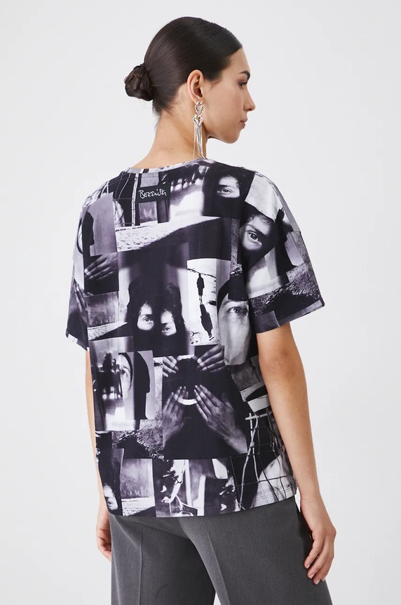 T-shirt damski z kolekcji Zdzisław Beksiński x Medicine kolor czarny czarny RW24-TSD859