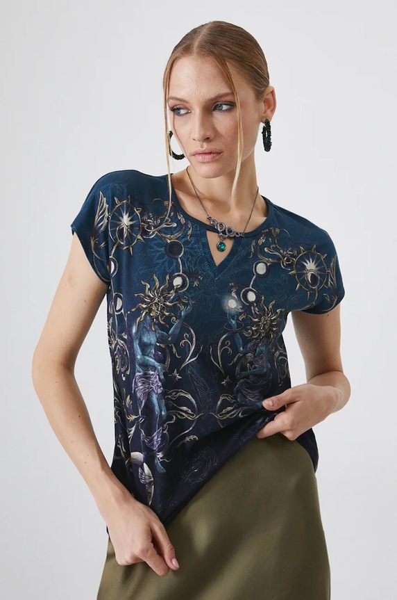 Medicine t-shirt bawełniany RW24-TSD952 turkusowy RW24