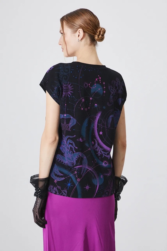 T-shirt damski z kolekcji Zodiak - Skorpion kolor czarny czarny RW24-TSD957