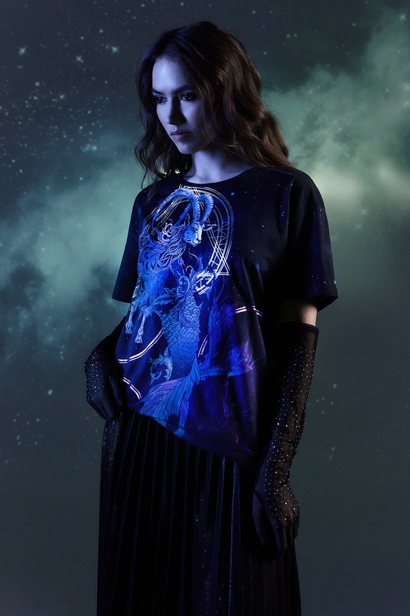 Medicine t-shirt bawełniany wzorzyste granatowy RW24-TSD959