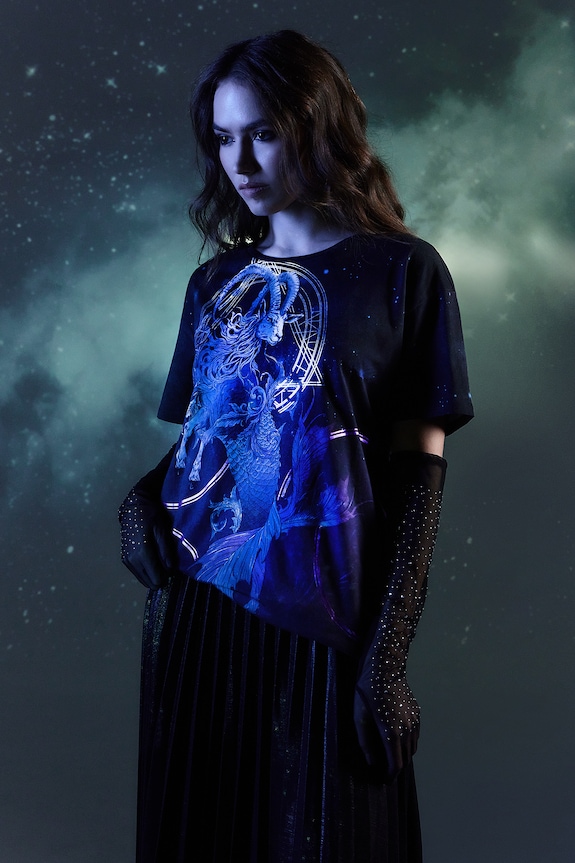 Medicine t-shirt bawełniany wzorzyste granatowy RW24-TSD959