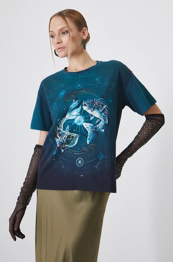 Medicine t-shirt bawełniany RW24-TSD961 turkusowy RW24