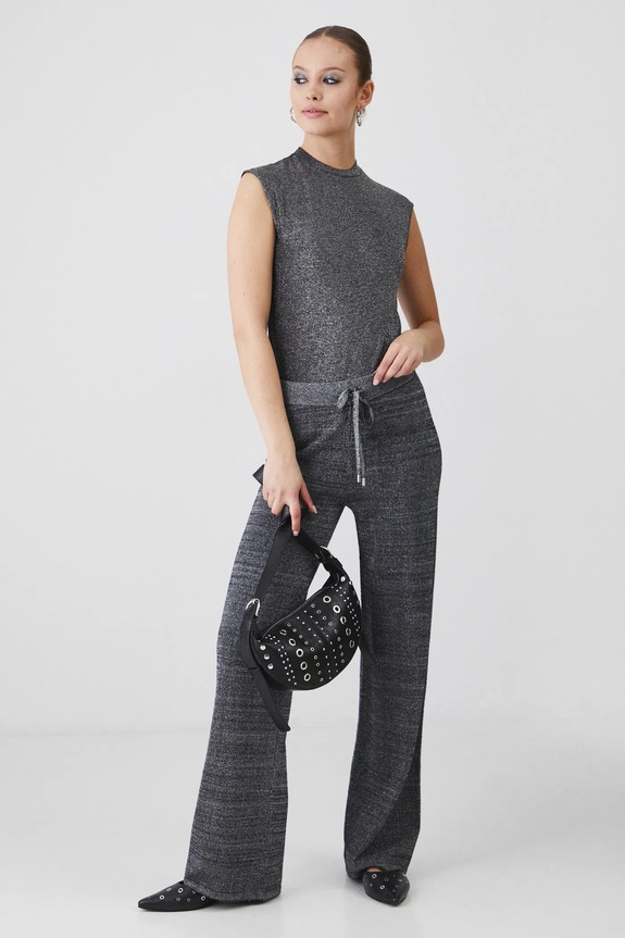 Body damskie z metaliczną nicią kolor srebrny RW24-TSDA03 srebrny RW24