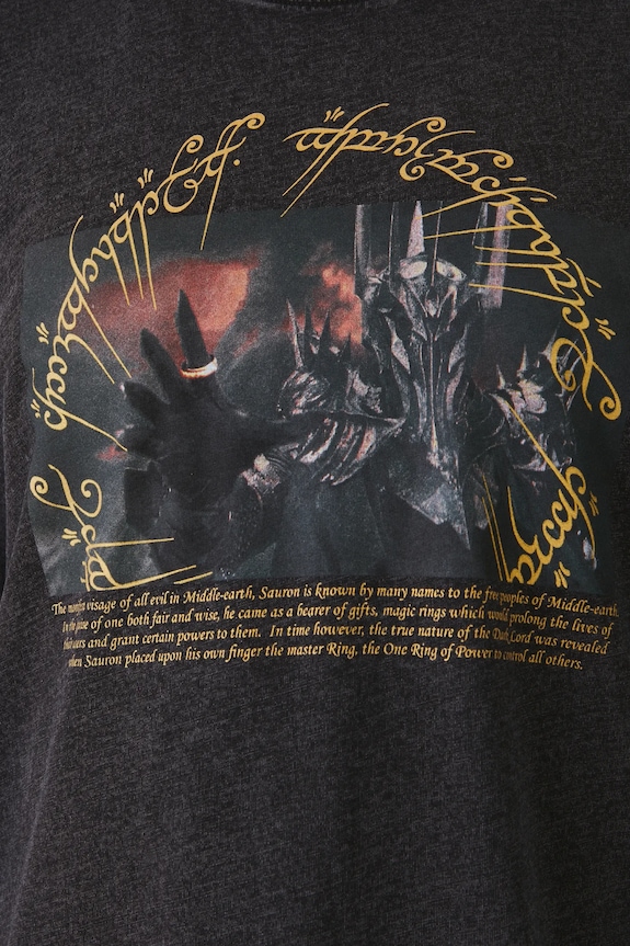 T-shirt bawełniany damski z kolekcji The Lord of the Rings kolor szary RW24-TSDA84