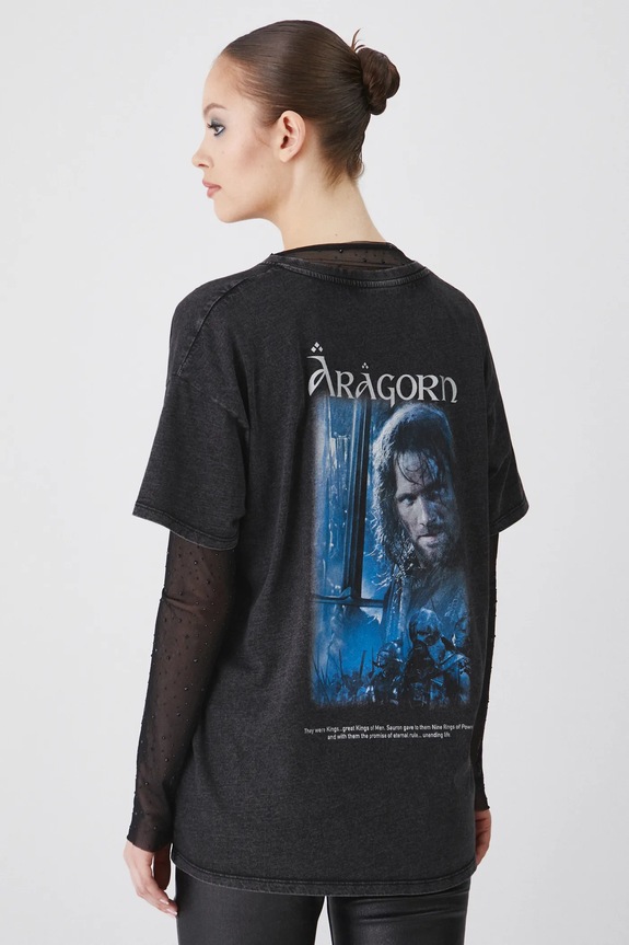 T-shirt bawełniany damski z kolekcji The Lord of the Rings kolor czarny RW24-TSDA85 czarny RW24