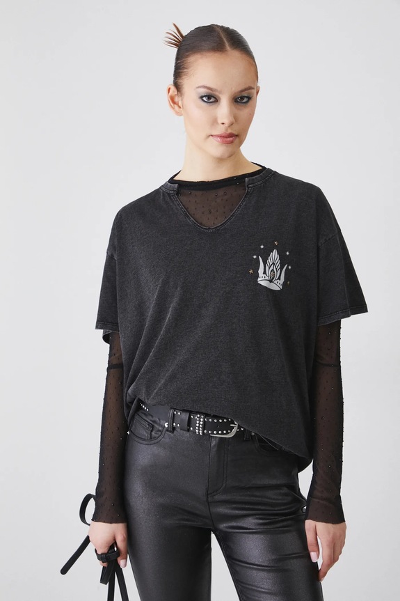 T-shirt bawełniany damski z kolekcji The Lord of the Rings kolor czarny czarny RW24-TSDA85