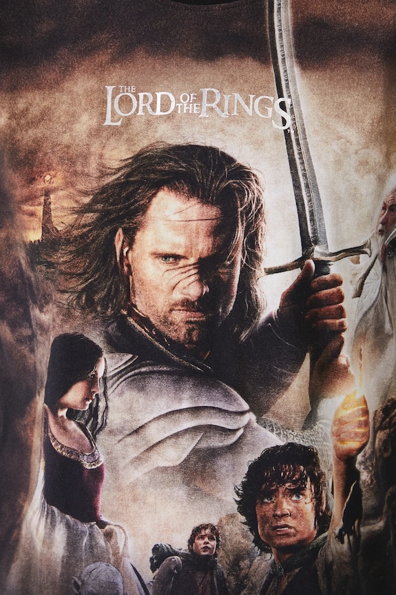 T-shirt bawełniany damski z kolekcji The Lord of the Rings kolor czarny RW24-TSDA88