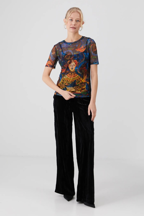 Odzież T-shirt damski z kolekcji Karolina Matyjaszkowicz x Medicine kolor multicolor RW24-TSDB55 multicolor