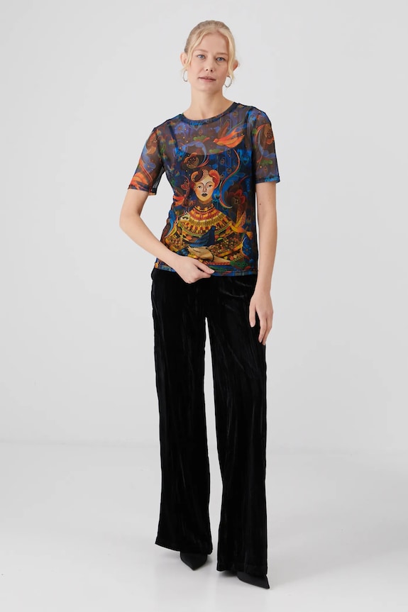 Odzież T-shirt damski z kolekcji Karolina Matyjaszkowicz x Medicine kolor multicolor RW24-TSDB55 multicolor