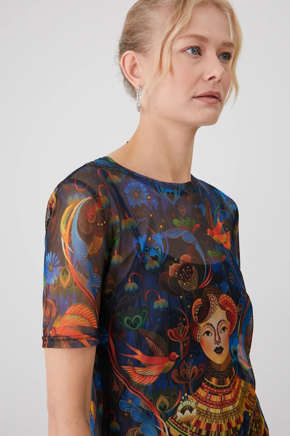 T-shirt damski z kolekcji Karolina Matyjaszkowicz x Medicine kolor multicolor RW24-TSDB55 multicolor