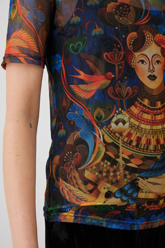 T-shirt damski z kolekcji Karolina Matyjaszkowicz x Medicine kolor multicolor RW24-TSDB55