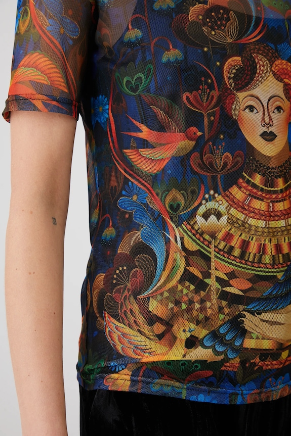 T-shirt damski z kolekcji Karolina Matyjaszkowicz x Medicine kolor multicolor RW24-TSDB55
