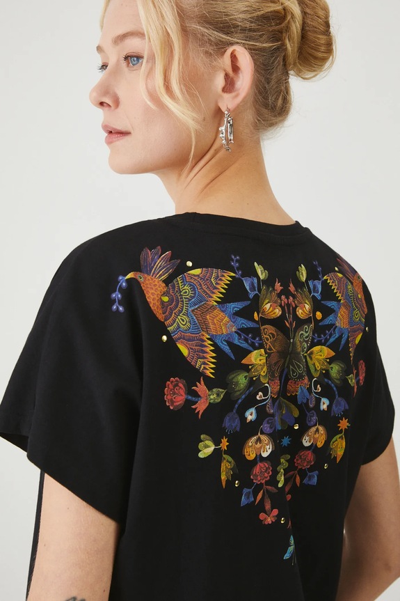 T-shirt bawełniany damski z kolekcji Karolina Matyjaszkowicz x Medicine kolor czarny RW24-TSDB60 czarny RW24