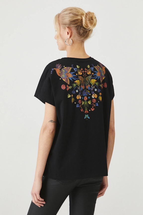 T-shirt bawełniany damski z kolekcji Karolina Matyjaszkowicz x Medicine kolor czarny RW24-TSDB60 czarny