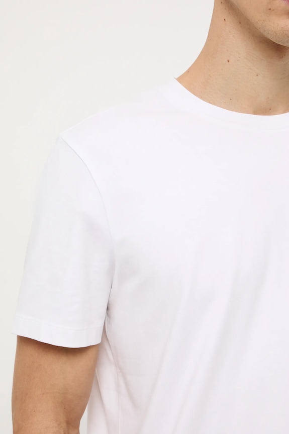 T-shirt bawełniany męski z domieszką elastanu gładki kolor biały RW24-TSM020 biały