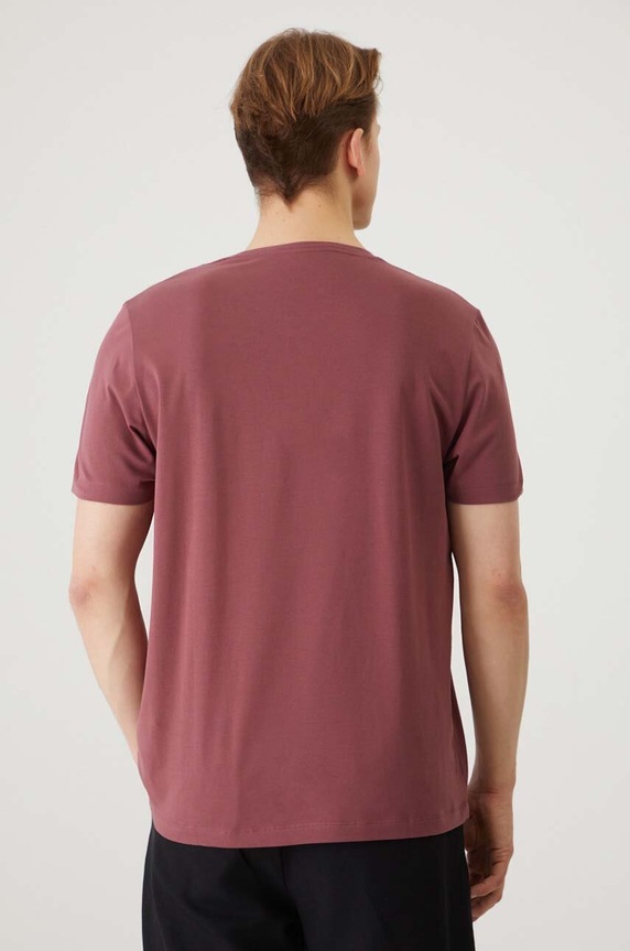 Odzież T-shirt bawełniany męski z domieszką elastanu gładki kolor różowy RW24-TSM020 różowy