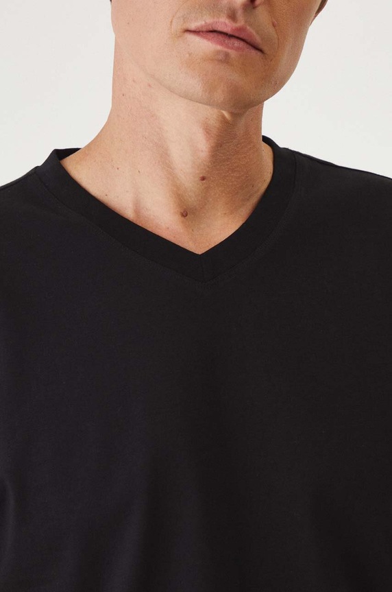 T-shirt bawełniany męski kolor czarny RW24-TSM021 czarny