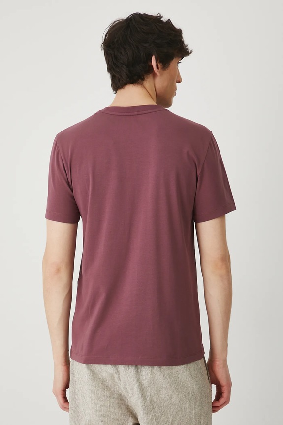 Bavlnené tričko pánske s elastanom, hladký fialová farba RW24-TSM026 fialová RW24