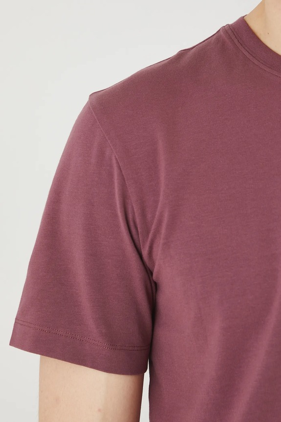 Bavlnené tričko pánske s elastanom, hladký fialová farba fialová RW24-TSM026