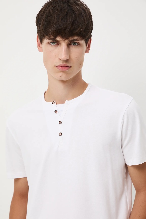 T-shirt basic męski bawełniany z elastanem RW24-TSM040 biały