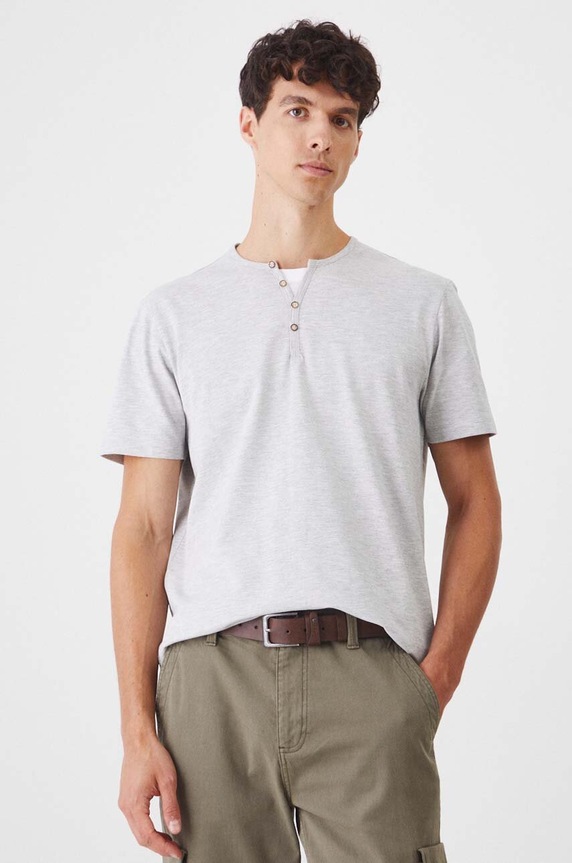 Medicine t-shirt basic męski bawełniany z elastanem szpic szary RW24-TSM040
