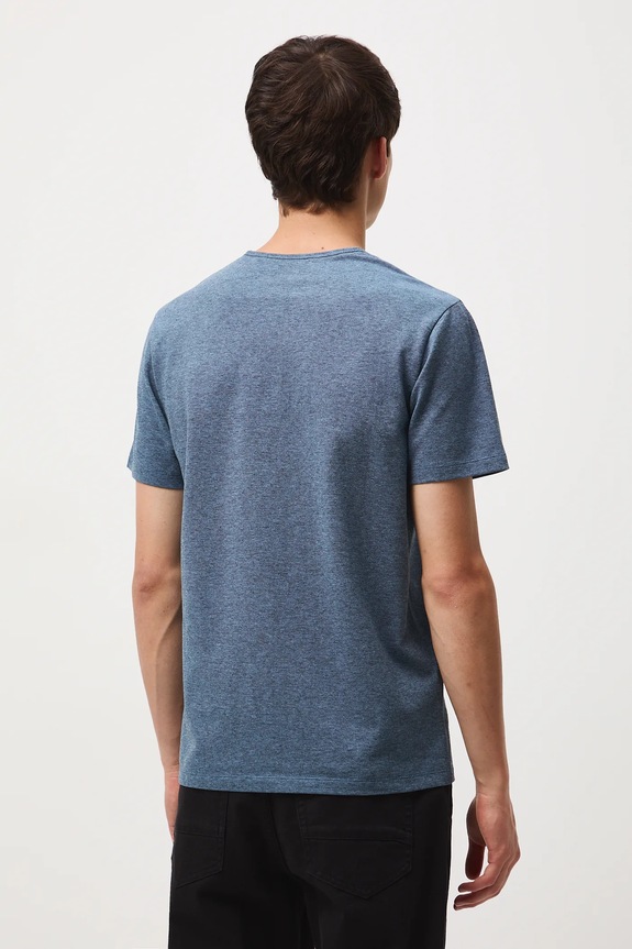 Odzież T-shirt basic męski bawełniany z elastanem RW24-TSM040 niebieski