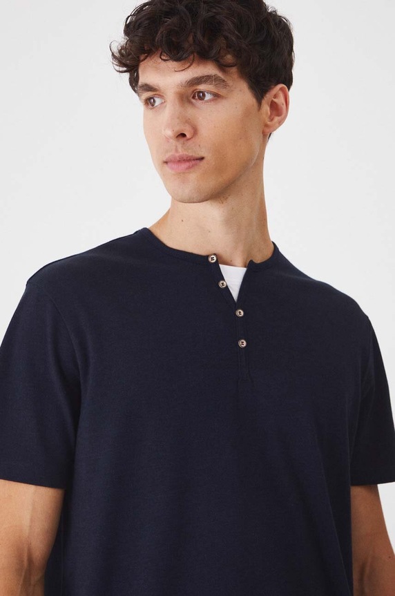 Medicine t-shirt basic męski bawełniany z elastanem granatowy RW24-TSM040