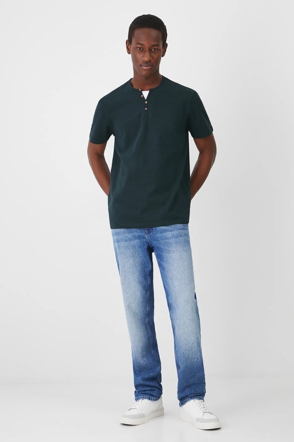 T-shirt basic męski bawełniany z elastanem RW24-TSM040 zielony RW24