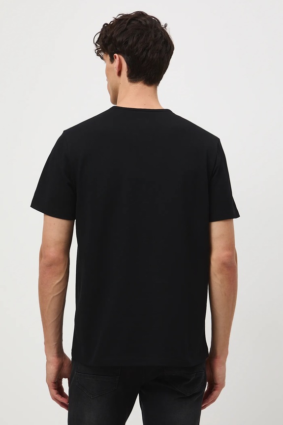 Odzież T-shirt basic męski bawełniany z elastanem RW24-TSM040 czarny