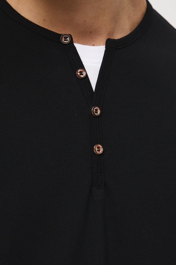 T-shirt basic męski bawełniany z elastanem RW24-TSM040 czarny