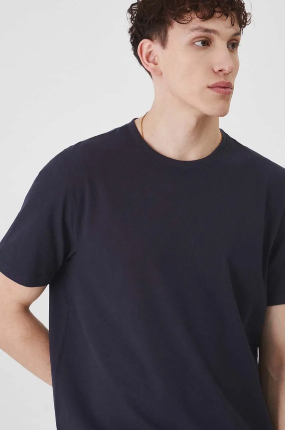 T-shirt bawełniany męski gładki kolor granatowy granatowy RW24-TSM071