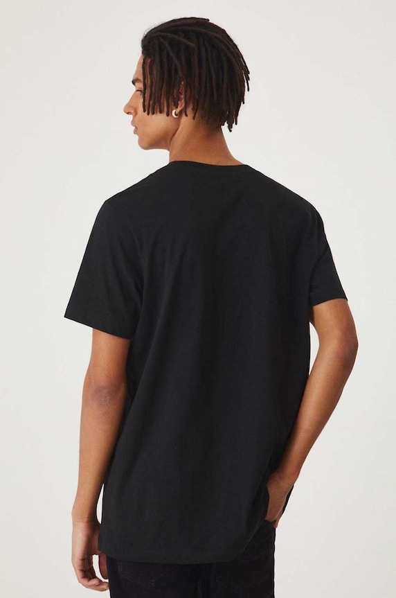 Odzież T-shirt bawełniany męski z nadrukiem kolor czarny RW24-TSM103 czarny