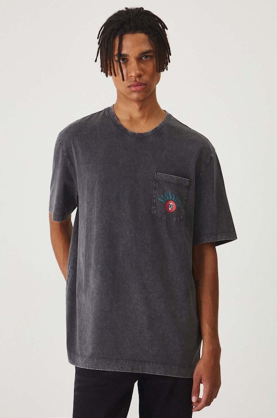 T-shirt bawełniany męski z nadrukiem kolor szary RW24-TSM106 szary RW24