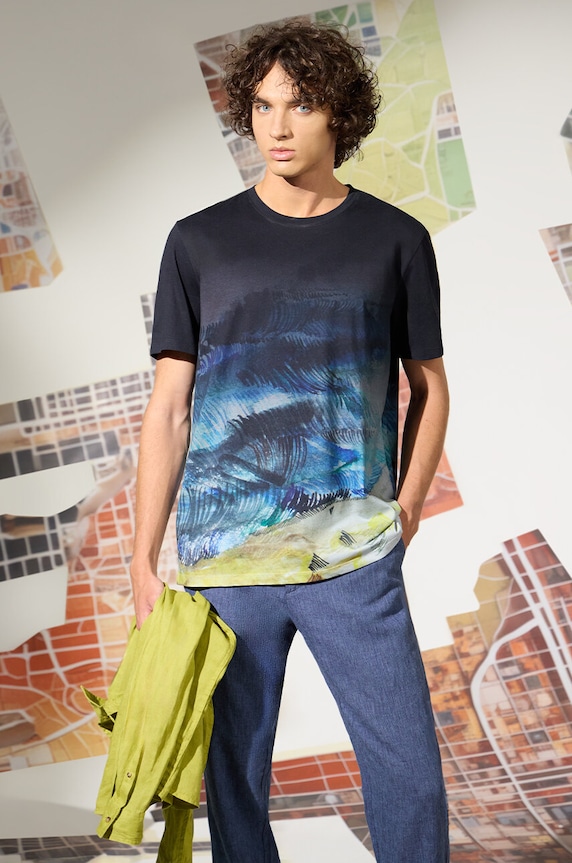 T-shirt bawełniany męski z kolekcji Magia Miejsc kolor multicolor bawełna multicolor RW24-TSM158