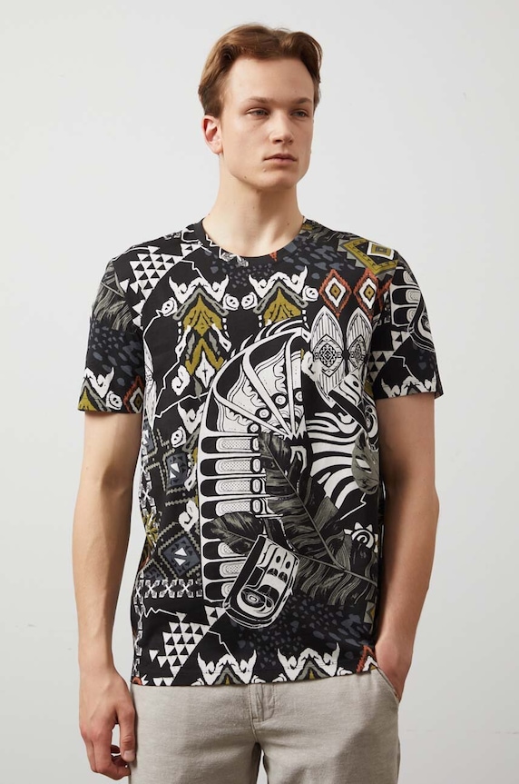 T-shirt bawełniany męski kolor multicolor RW24-TSM203 multicolor RW24