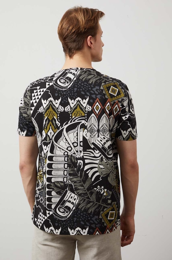 Odzież T-shirt bawełniany męski kolor multicolor RW24-TSM203 multicolor