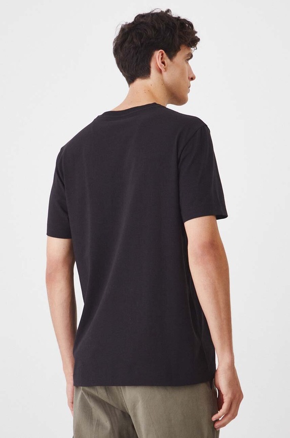T-shirt bawełniany męski z domieszką elastanu z kolekcji Science kolor czarny czarny RW24-TSM461