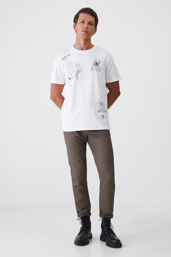 Odzież T-shirt bawełniany męski – Medicine z okazji roku Miłosza, kolor biały RW24-TSM652 biały