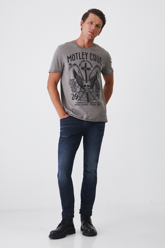 T-shirt bawełniany męski Mötley Crüe kolor szary RW24-TSM673 szary RW24