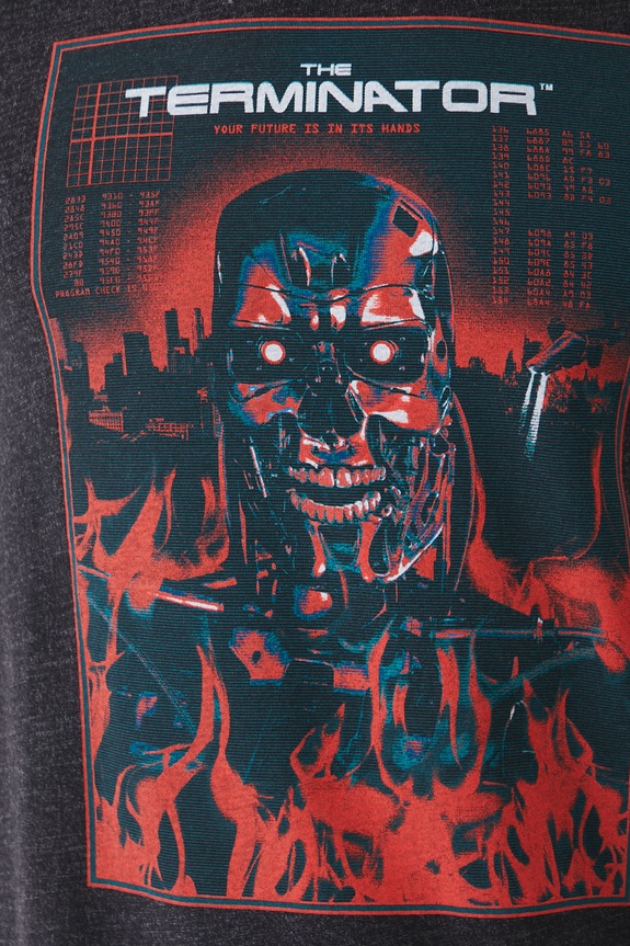 T-shirt bawełniany męski The Terminator kolor czarny RW24-TSM675 czarny